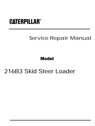 Caterpillar Cat 216B3 Skid Steer Loader (Prefix PWK) Service